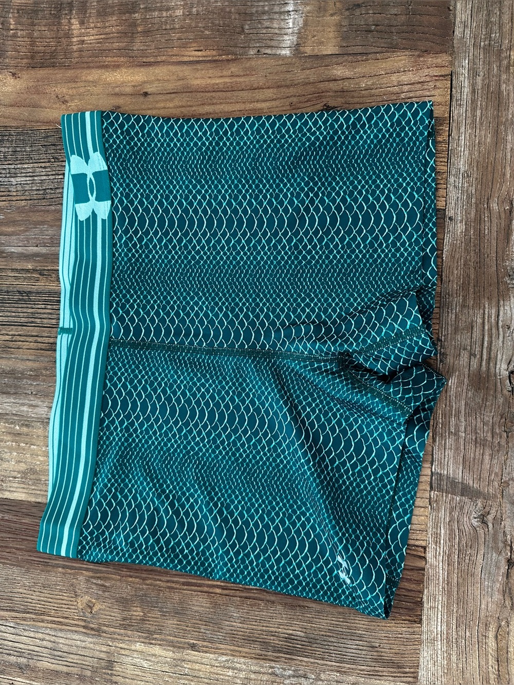 Under Armour Teal and Dark Green Patterned Performance Shorts